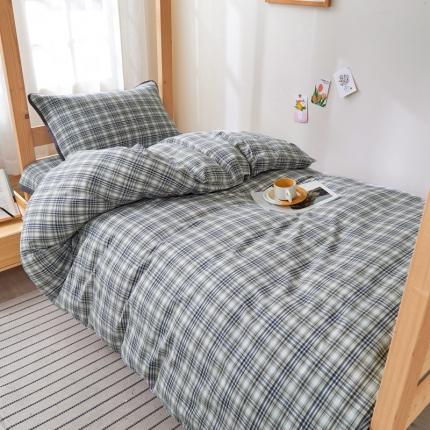 上喜 热卖色织全棉学生床盖三件套 熙柔