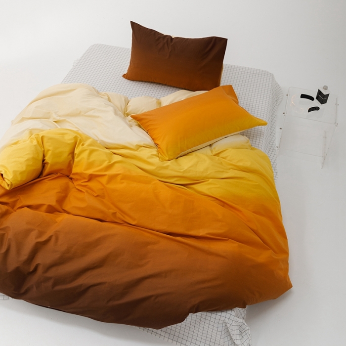 91家纺网 家纺一手货源 找家纺 朵希曼 2026新款全棉渐变色系列四件套 落日