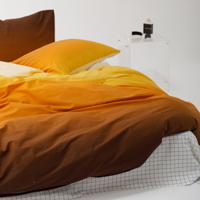 91家纺网 家纺一手货源 找家纺 朵希曼 2026新款全棉渐变色系列四件套 落日