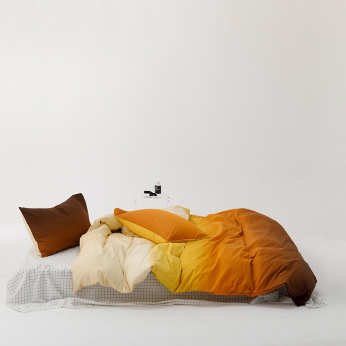 91家纺网 家纺一手货源 找家纺 朵希曼 2026新款全棉渐变色系列四件套 落日