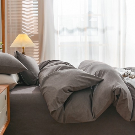 91家纺网 家纺一手货源 找家纺 纯棉被套四件套100全棉水洗棉格子宿舍三件套床单款被罩床上用品