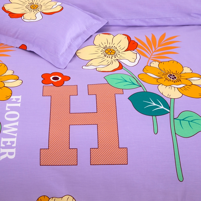 91家纺网 家纺一手货源 找家纺 雨萝家纺 2022新款纯棉四件套全棉学生宿舍三件套 快乐心情