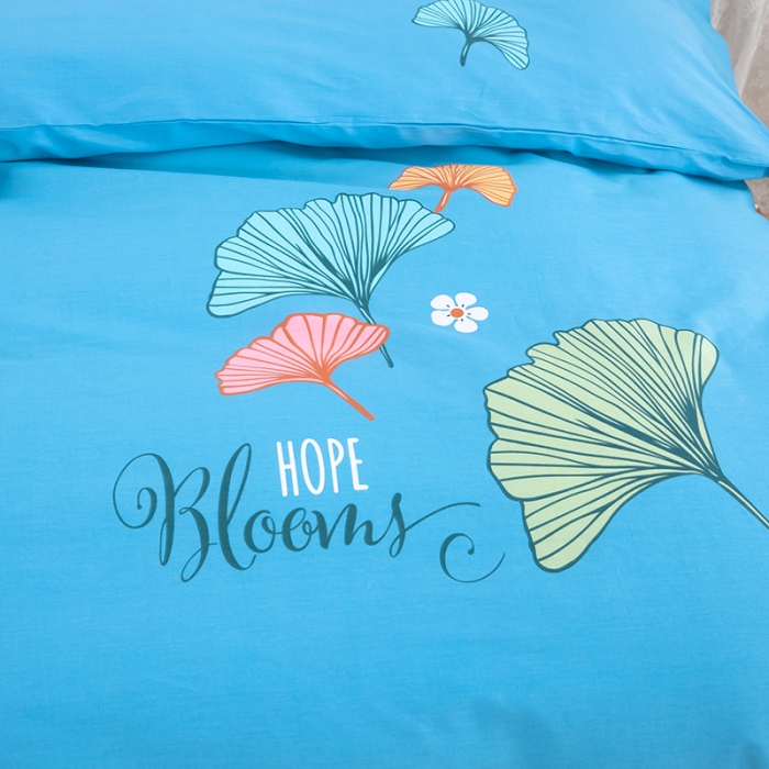 91家纺网 家纺一手货源 找家纺 雨萝家纺 2022新款纯棉四件套全棉学生宿舍三件套 绿叶情深