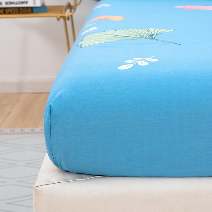 91家纺网 家纺一手货源 找家纺 雨萝家纺 2022新款纯棉四件套全棉学生宿舍三件套 绿叶情深