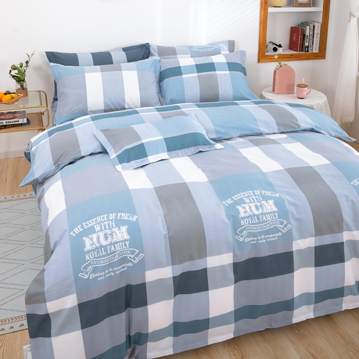 91家纺网 家纺一手货源 找家纺 雨萝家纺 2022新款纯棉四件套全棉学生宿舍三件套 名流格韵