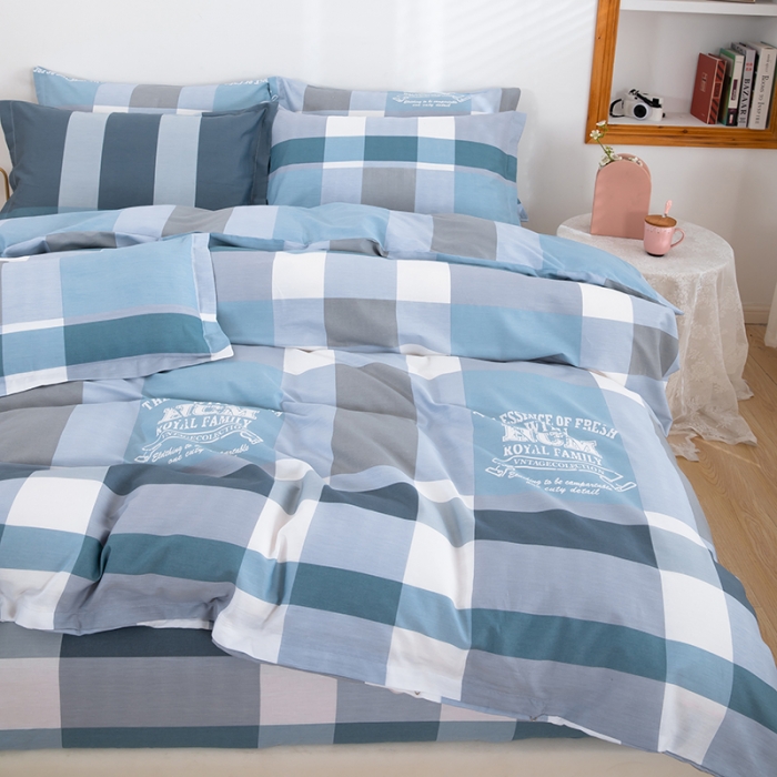 91家纺网 家纺一手货源 找家纺 雨萝家纺 2022新款纯棉四件套全棉学生宿舍三件套 名流格韵