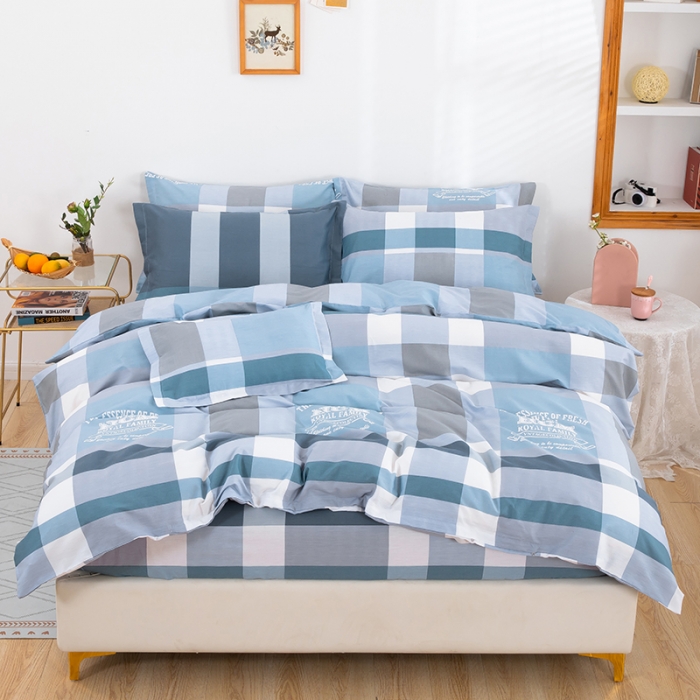 91家纺网 家纺一手货源 找家纺 雨萝家纺 2022新款纯棉四件套全棉学生宿舍三件套 名流格韵