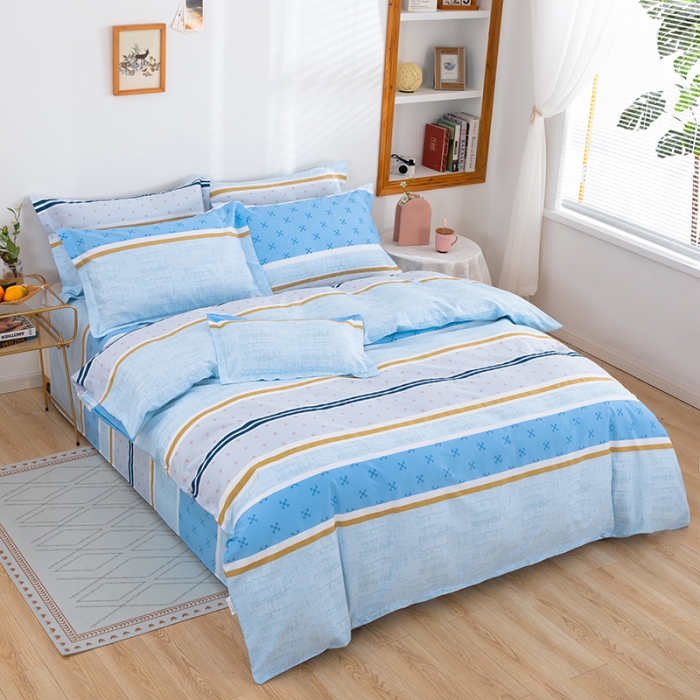 91家纺网 家纺一手货源 找家纺 雨萝家纺 2022新款纯棉四件套全棉学生宿舍三件套 一往情深