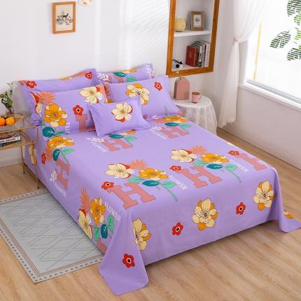 91家纺网 家纺一手货源 找家纺 雨萝家纺 2022新款纯棉床单全棉被单 快乐心情