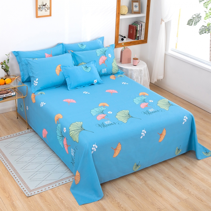 91家纺网 家纺一手货源 找家纺 雨萝家纺 2022新款纯棉床单全棉被单 绿叶情深