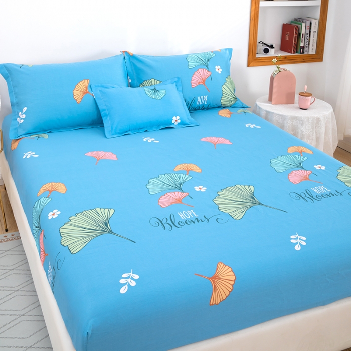 91家纺网 家纺一手货源 找家纺 2023新款12868全棉学生宿舍三件套卡通纯棉四件套 绿叶情深