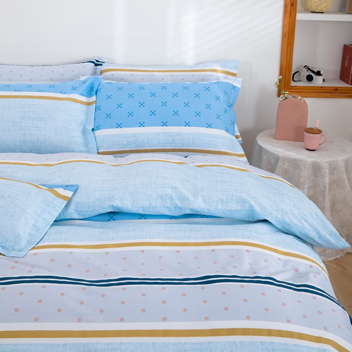 91家纺网 家纺一手货源 找家纺 2023新款12868全棉学生宿舍三件套卡通纯棉四件套 一往情深