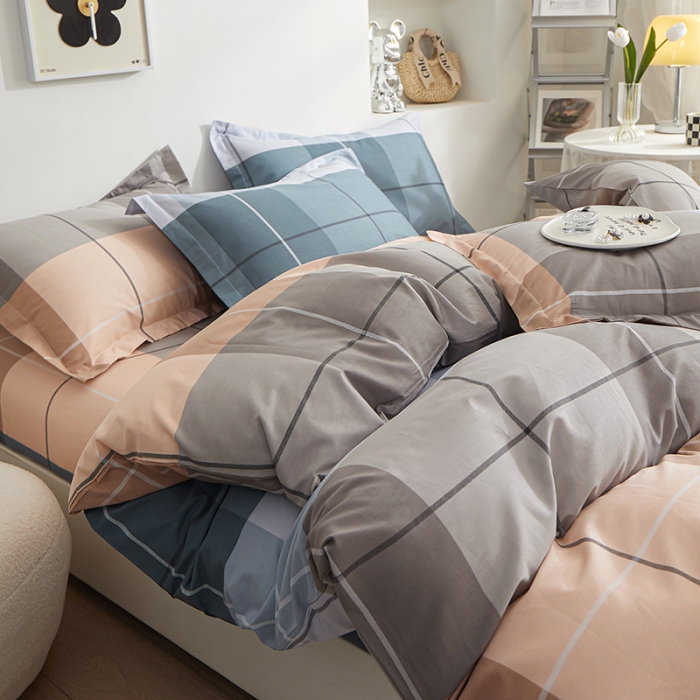 91家纺网 家纺一手货源 找家纺 钰伶 新款全棉简约12868印花纯棉四件套（预留6厘米缩水尺寸）麦卡伦