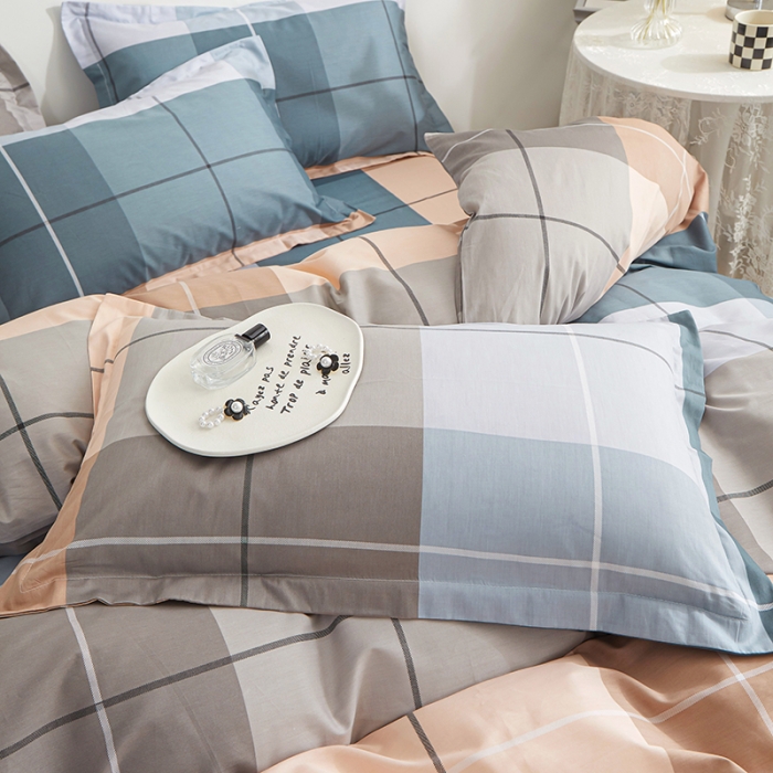 91家纺网 家纺一手货源 找家纺 钰伶 新款全棉简约12868印花纯棉四件套（预留6厘米缩水尺寸）麦卡伦