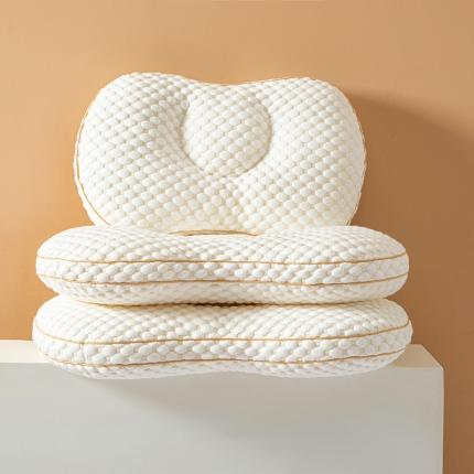 91家纺网 家纺一手货源 找家纺 总织布人 2023新款枕芯蝶型针织棉水立方3D豆豆按摩护颈枕头枕芯