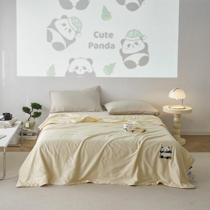 91家纺网 家纺一手货源 找家纺 莱福仕 2024新款莫代尔卡通刺绣夏被 萌宝-杏子黄