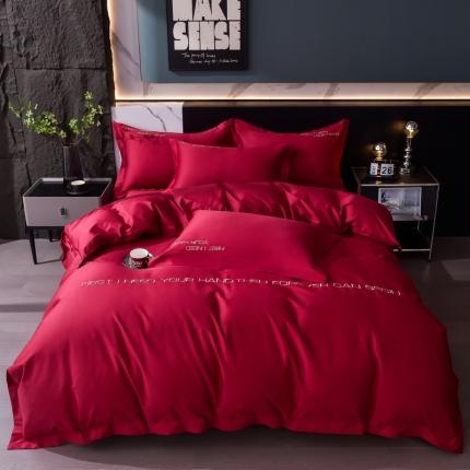 91家纺网 家纺一手货源 找家纺 米奈2024新款100支长绒棉四件套《莱恩》 东方红