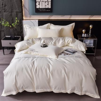 米奈2024新款100支长绒棉四件套《莱恩》 奶油白