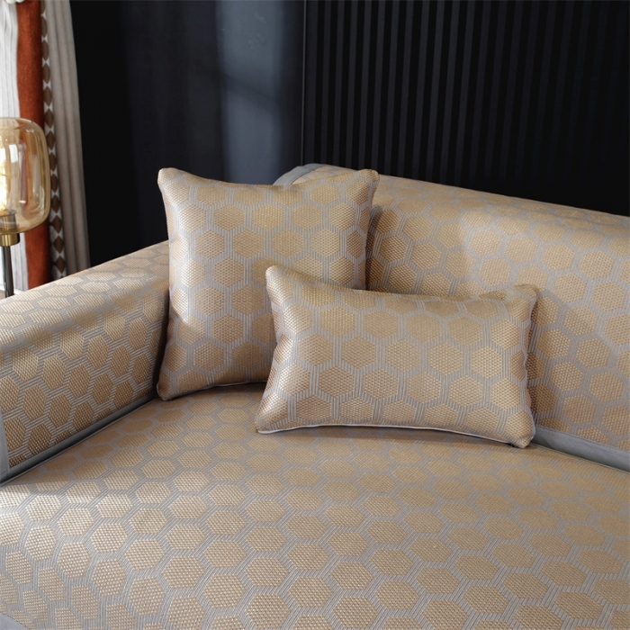 91家纺网 家纺一手货源 找家纺 共鸣 2023新款宽包边冰丝冰藤沙发垫 冰藤金