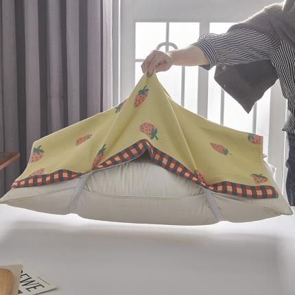 91家纺网 家纺一手货源 找家纺 （总）棠薇2024新款绑带防滑动凉感枕巾四季可用一对53*78±3cm