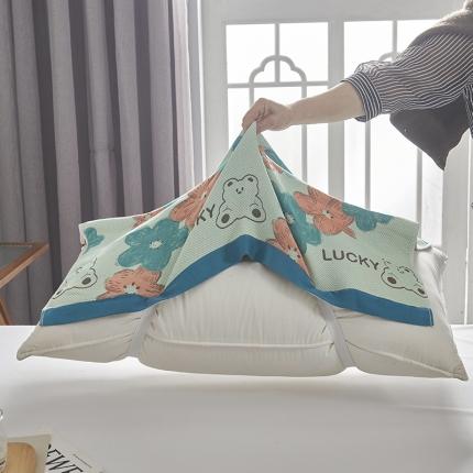 91家纺网 家纺一手货源 找家纺 （总）棠薇2024新款绑带防滑动凉感枕巾四季可用一对53*78±3cm