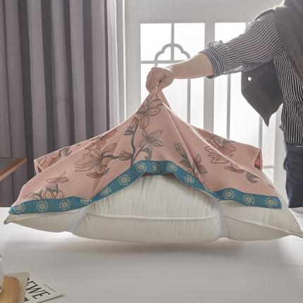 91家纺网 家纺一手货源 找家纺 （总）棠薇2024新款绑带防滑动凉感枕巾四季可用一对53*78±3cm