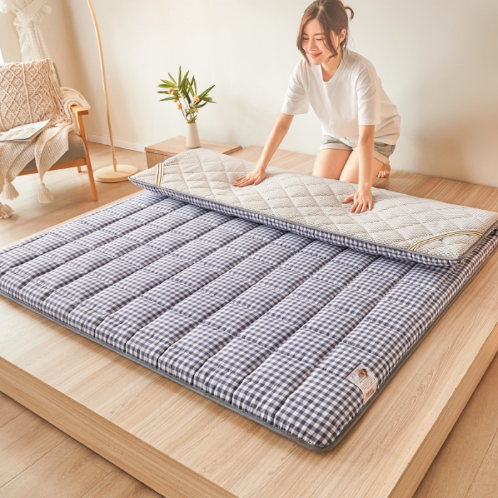 91家纺网 家纺一手货源 找家纺 亿丁点 2023新款磨毛抗压硬质棉绗缝抗压成人床垫 优格-灰