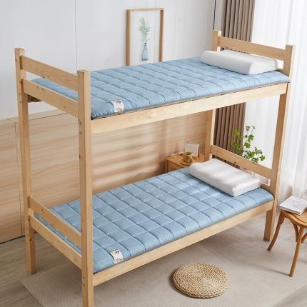 91家纺网 家纺一手货源 找家纺 亿丁点 2023新款七区调节活性印染磨毛纤维绗缝学生软床垫 蓝色