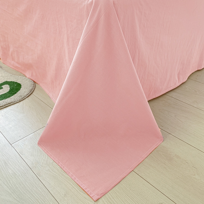 91家纺网 家纺一手货源 找家纺 眠帛 2023新款A类水洗棉小清新毛巾绣四件套 郁金香奶油白