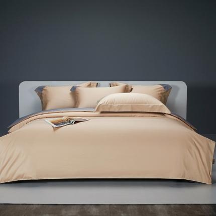 莱阁亿 2023新款高支高密新疆长绒棉纯色双拼单品被套 诺丁金&amp;帝王灰