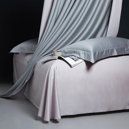 91家纺网 家纺一手货源 找家纺 莱阁亿 2023新款高支高密新疆长绒棉纯色双拼单品床单 柏林灰&amp;莫奈灰