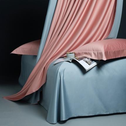 91家纺网 家纺一手货源 找家纺 莱阁亿 2023新款高支高密新疆长绒棉纯色双拼单品床单 竹韵豆沙&amp;竹韵灰