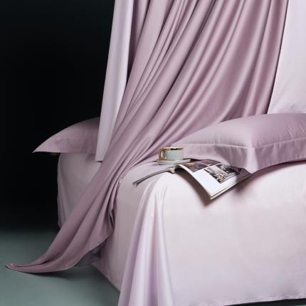 莱阁亿 2023新款高支高密新疆长绒棉纯色双拼单品床单 温沙紫&amp;雾紫