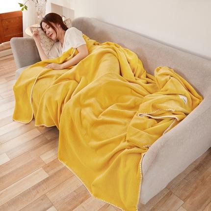 91家纺网 家纺一手货源 找家纺 （总）肖恩 2025新款华夫格休闲午睡盖毯沙发毯