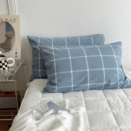 91家纺网 家纺一手货源 找家纺 （总）北欧良品 2023新款A类AB版双面色织水洗棉单枕套