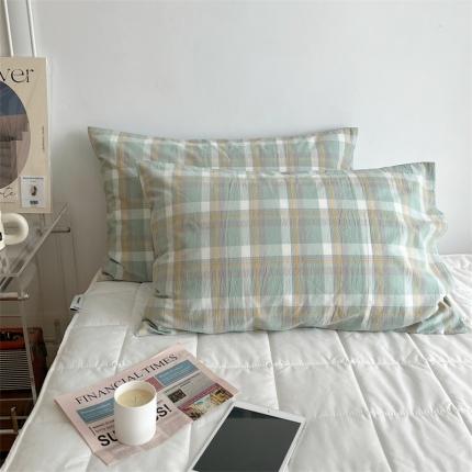91家纺网 家纺一手货源 找家纺 （总）北欧良品 2023新款A类AB版双面色织水洗棉单枕套