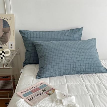 91家纺网 家纺一手货源 找家纺 （总）北欧良品 2023新款A类AB版双面色织水洗棉单枕套