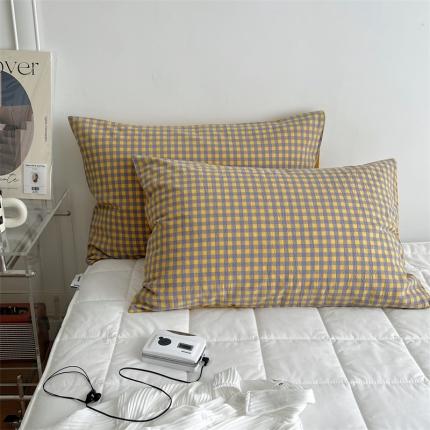 91家纺网 家纺一手货源 找家纺 （总）北欧良品 2023新款A类AB版双面色织水洗棉单枕套