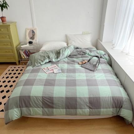 91家纺网 家纺一手货源 找家纺 （总）北欧良品 2023新款A类AB版双面色织全棉水洗棉被套