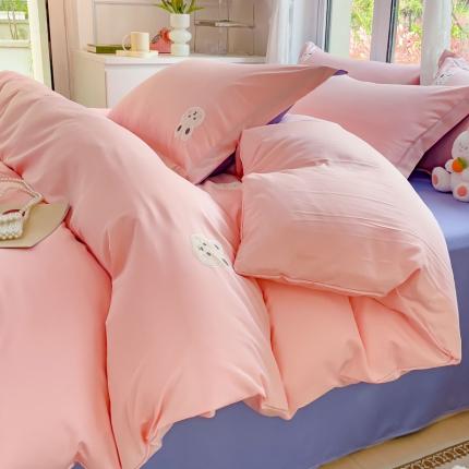 91家纺网 家纺一手货源 找家纺 （总）金丝鸟 2023新款水洗真丝贴布绣花四件套