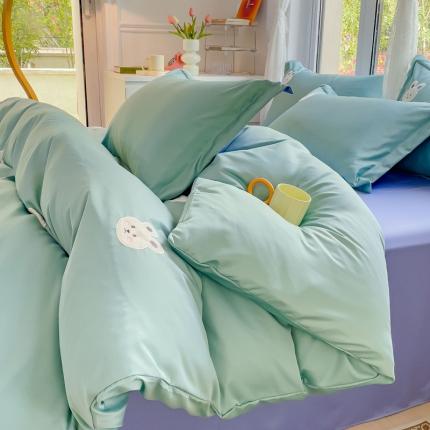 91家纺网 家纺一手货源 找家纺 （总）金丝鸟 2023新款水洗真丝贴布绣花四件套