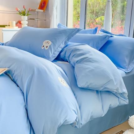 91家纺网 家纺一手货源 找家纺 （总）金丝鸟 2023新款水洗真丝贴布绣花四件套