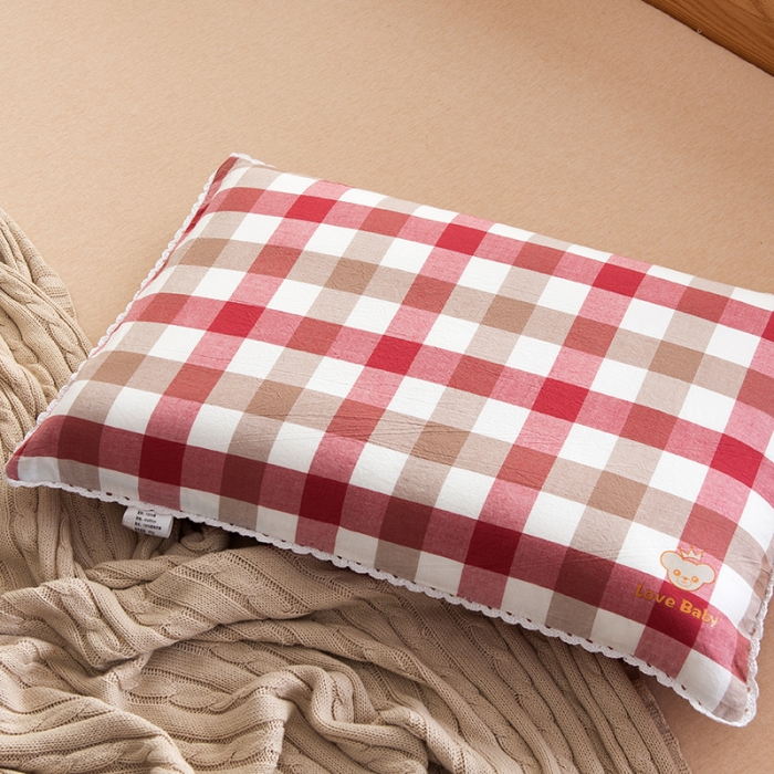 91家纺网 家纺一手货源 找家纺 新款新款梭织儿童枕枕芯 红白条荞麦芯