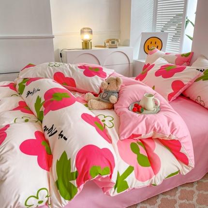 91家纺网 家纺一手货源 找家纺 （总）维娜斯 2024新款亲肤棉水洗棉印花单被套