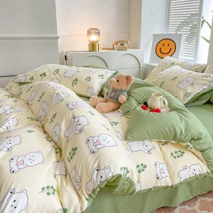 维娜斯 2023新款亲肤棉水洗棉印花单被套 熊小白