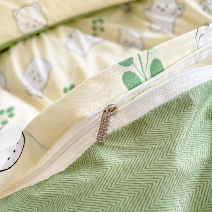 91家纺网 家纺一手货源 找家纺 维娜斯 2023新款亲肤棉水洗棉印花单被套 熊小白