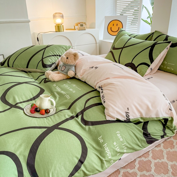 91家纺网 家纺一手货源 找家纺 维娜斯 2023新款亲肤棉水洗棉印花单被套 音律