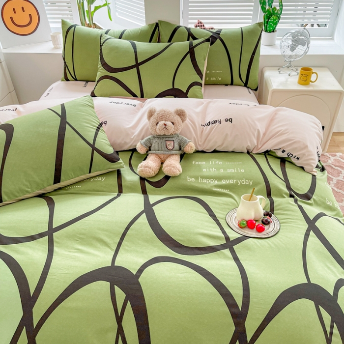 91家纺网 家纺一手货源 找家纺 维娜斯 2023新款亲肤棉水洗棉印花单被套 音律