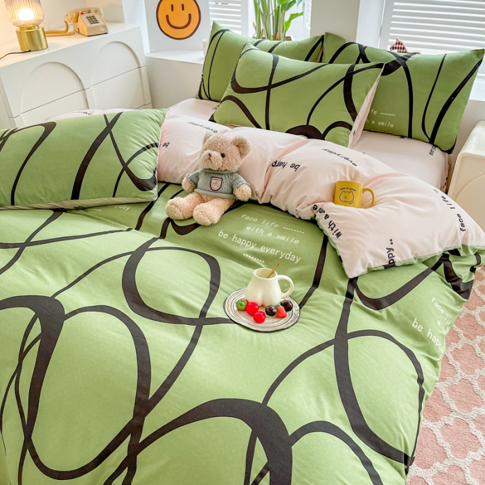 91家纺网 家纺一手货源 找家纺 维娜斯 2023新款亲肤棉水洗棉印花单被套 音律