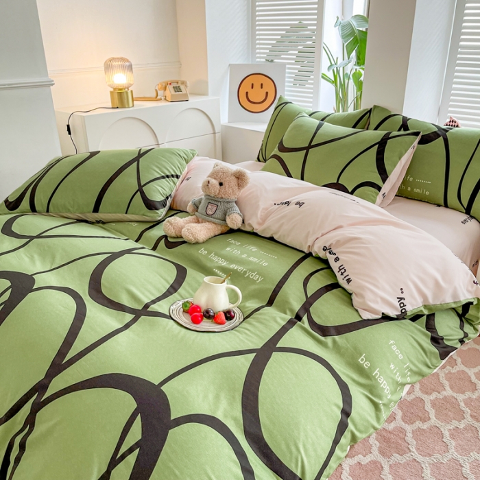 91家纺网 家纺一手货源 找家纺 维娜斯 2023新款亲肤棉水洗棉印花单被套 音律